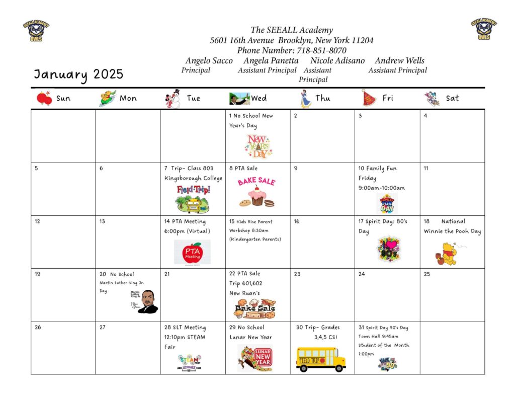 January 2025 calendar